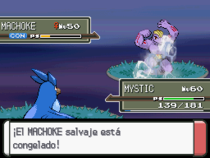 Un Machoke congelado en la cuarta generación.