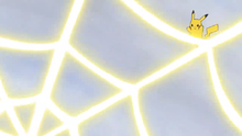 Pikachu de ash usando electrotela.