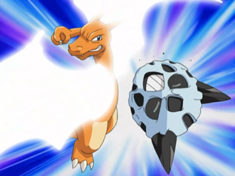 Charizard usando ala de acero.