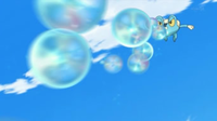 Froakie de Ash usando burbuja.