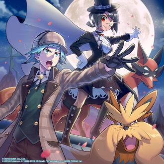 Artwork de Máximo junto a Tristana en Pokémon Masters EX.