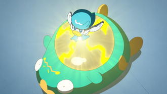 Bellibolt de e-Nigma recibiendo una carga con dinamo.