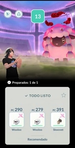 Pantalla de de selección Pokémon para el combate Max