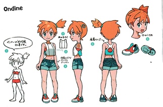 Boceto de Misty en Pokémon Let's Go, Pikachu! y Let's Go, Eevee!.