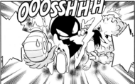 Gravvy y Omany salvando a William/Javi de la niebla de Gastly.