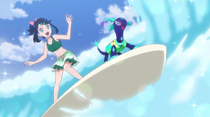 Liko y Pagogo surfenado.