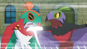 Hawlucha usando Golpe Karate/Golpe Kárate.