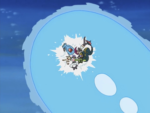 Wailord usando salpicar.