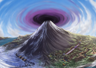 Portal al Mundo Distorsión sobre el Monte Corona en Sinnoh.