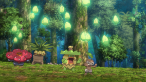 Varios Pokémon usando Bomba Semilla/Bomba Germen en la P23.
