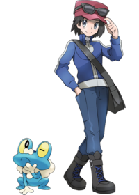 Ilustración de la figura de Kalm y Froakie de Kotobukiya por Hitoshi Ariga.