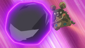 Garbodor usando lanzamugre.