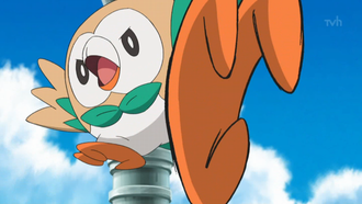 Rowlet de Ash usando placaje.