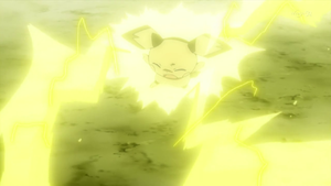 Pichu usando impactrueno.