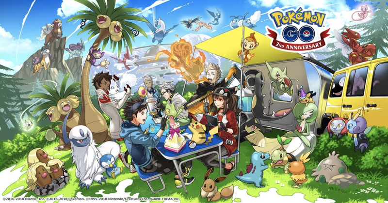 Archivo:Artwork Segundo Aniversario Pokémon GO.png