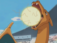 Charizard usando furia dragón.