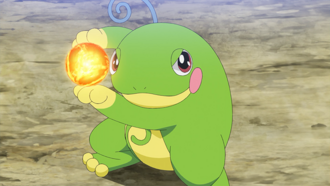 Politoed de Misty usando onda certera.