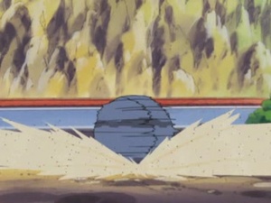 Mag usando Tormenta de Arena/Tormenta Arena.