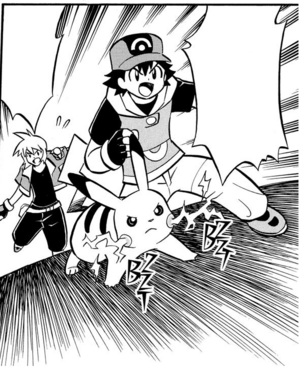 Pikachu de Ash usando Atactrueno/Rayo en el MP09.