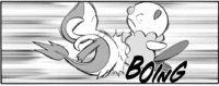 Oshawott de Bianca/Bel y Snivy de Cheren usando placaje/embestida.