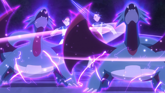 Salamence usando Danza de Dragón/Danza Dragón.