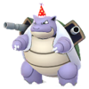 Blastoise con gorro de fiesta rojo