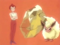 Primera aparición de una piedra fuego en el anime.