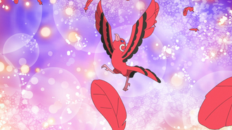 Oricorio de Diva usando Danza de Plumas/Danza Pluma.
