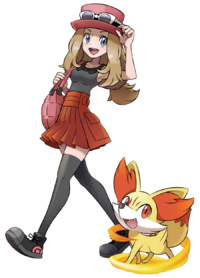 Serena y Fennekin.