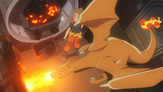 Charizard de Friede usando lanzallamas.
