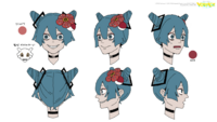 Arte conceptual de las expresiones de Miku en I'm a Ghost Type.