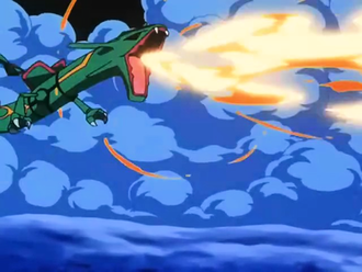 Rayquaza usando hiperrayo.