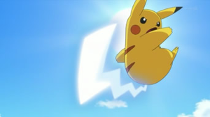Pikachu usando cola férrea.