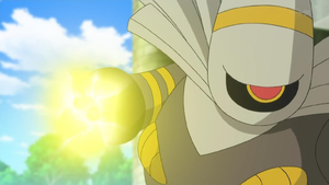 Dusknoir usando puño trueno.