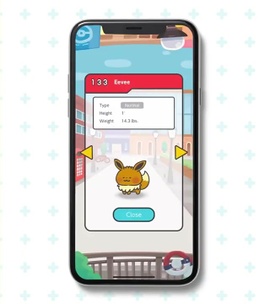 Entrada de Eevee en la Pokédex.