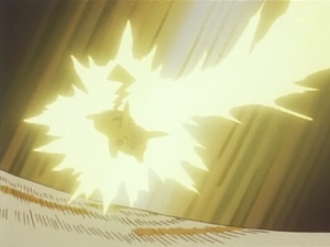 Pikachu usando rayo.