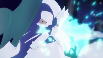Abomasnow salvaje usando puño hielo.