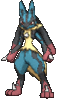 Imagen de Mega-Lucario en Pokémon X, Pokémon Y, Pokémon Rubí Omega, Pokémon Zafiro Alfa, Pokémon Sol, Pokémon Luna, Pokémon Ultrasol y Pokémon Ultraluna