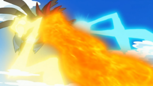 Hydreigon de Cameron usando Triataque.