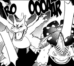 Charizard usando anillo ígneo.