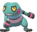 Imagen de Croagunk variocolor hembra en Pokémon Espada y Pokémon Escudo