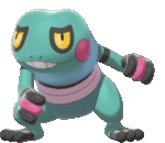 Imagen de Croagunk variocolor hembra en Pokémon Espada y Pokémon Escudo