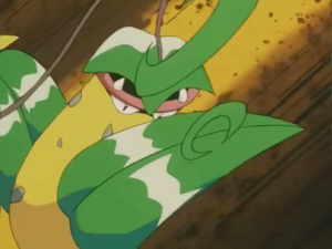 Victreebel usando hoja afilada.