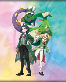 Artwork de Cheren (Neocampeón) y Bel (Neocampeona) en Pokémon Masters EX.