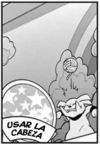 Área de usar la cabeza en el manga.