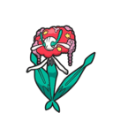 Icono de Florges flor roja en Pokémon Escarlata y Púrpura