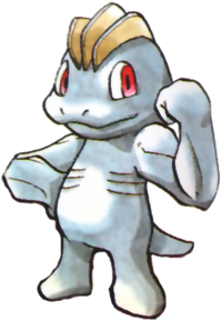 Machop en Pokémon Rojo y Verde.
