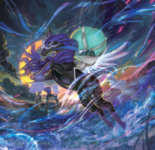 Ilustración de Calyrex Jinete Espectral