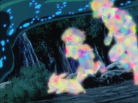 Jirachi usando teletransporte.