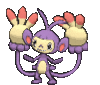 Imagen de Ambipom hembra en Pokémon X, Pokémon Y, Pokémon Rubí Omega, Pokémon Zafiro Alfa, Pokémon Sol, Pokémon Luna, Pokémon Ultrasol y Pokémon Ultraluna